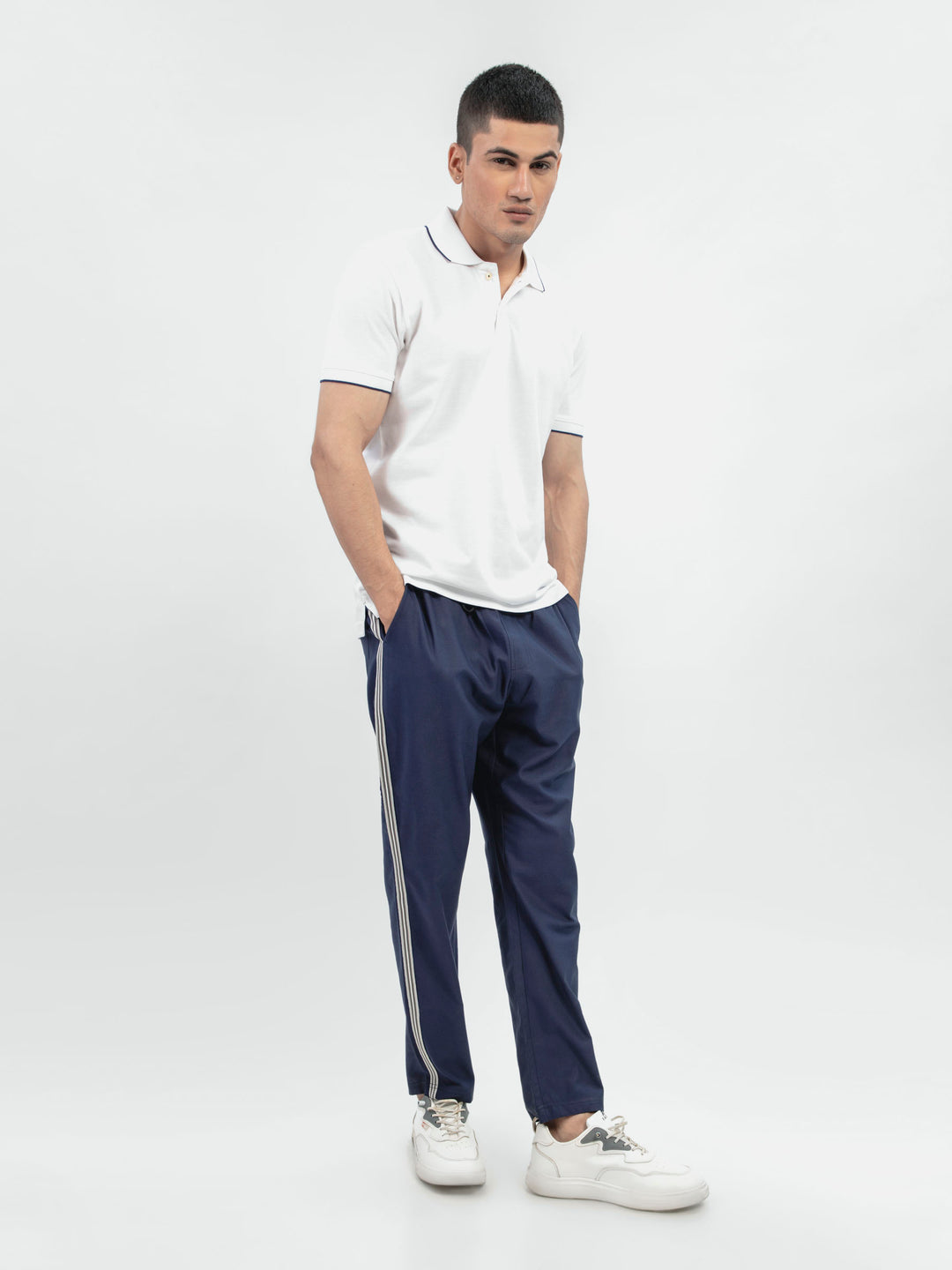 Navy Blue Super Soft Cotton Pajama With Detailing Brumano Pakistan