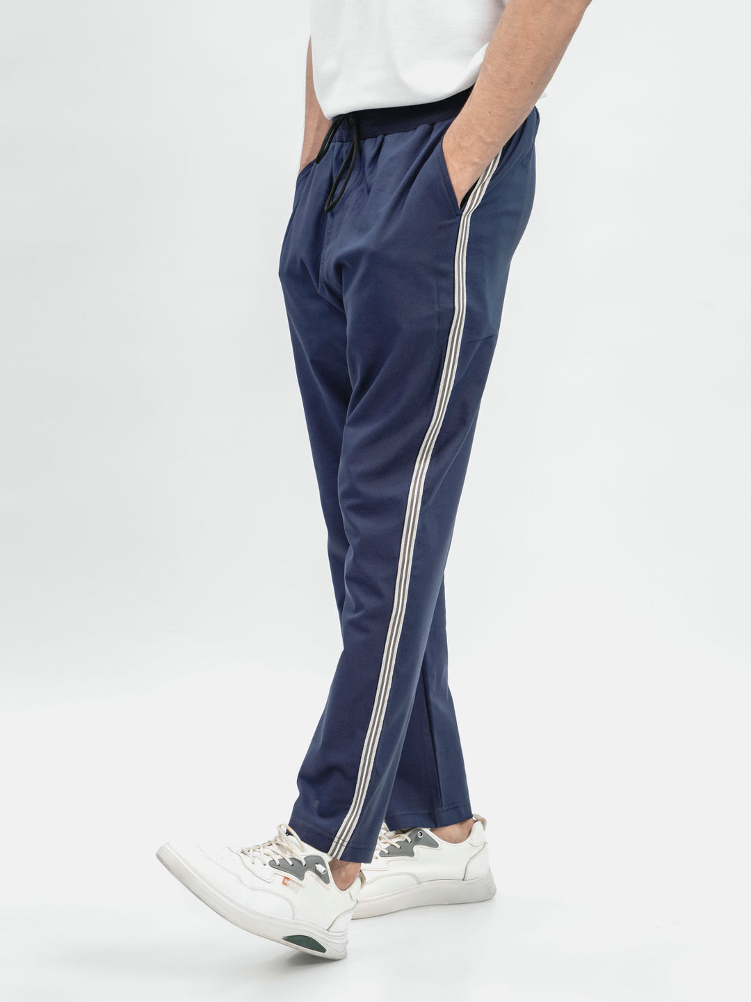 Navy blue super soft cotton pajama with detailing brumano pakistan