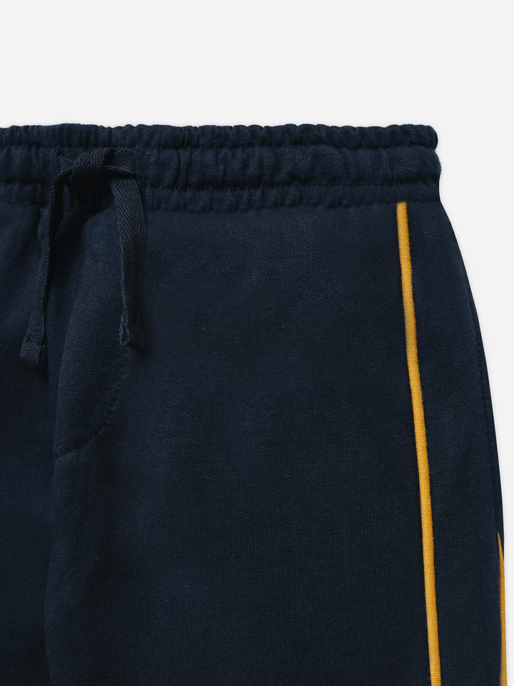 Navy Blue Sweat Pajama With Detailing - Junior