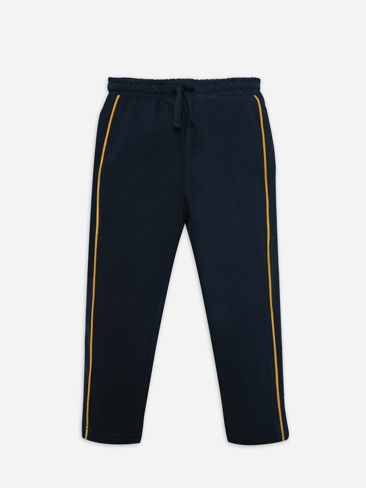 Navy Blue Sweat Pajama With Detailing - Junior