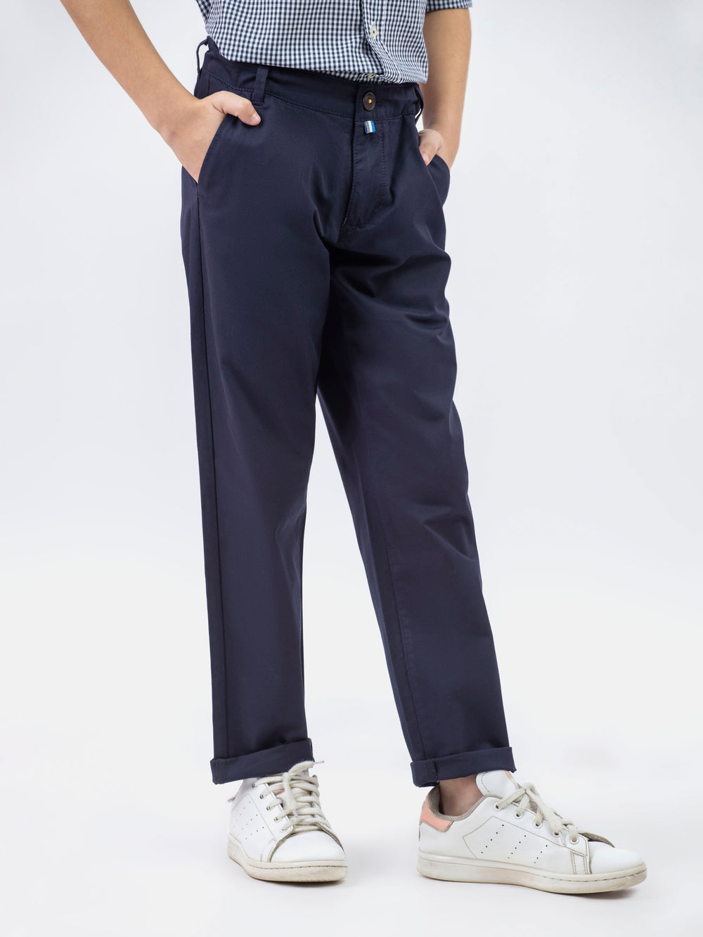 Navy blue twill casual chino trouser brumano pakistan