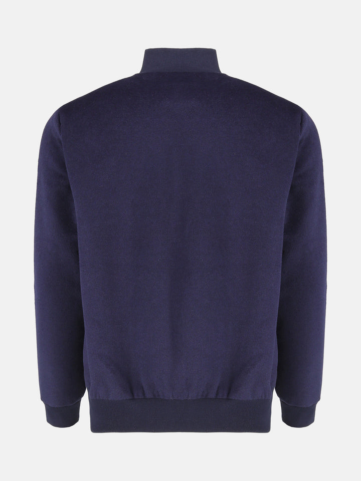 Navy Blue Wool Bomber Jacket - Limited Edition