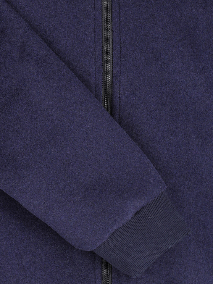 Navy Blue Wool Bomber Jacket - Limited Edition