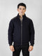 Navy Blue Woolen Quilted Jacket