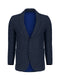 Navy Blue & Grey Dobby Wool & Cashmere Blazer - Sartoria