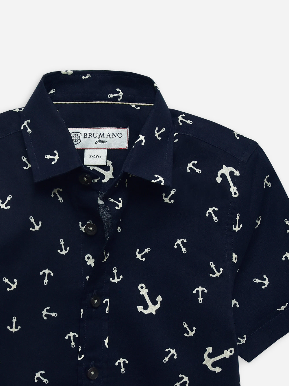 Navy Blue 'Anchor' Printed Half Sleeve Casual Shirt