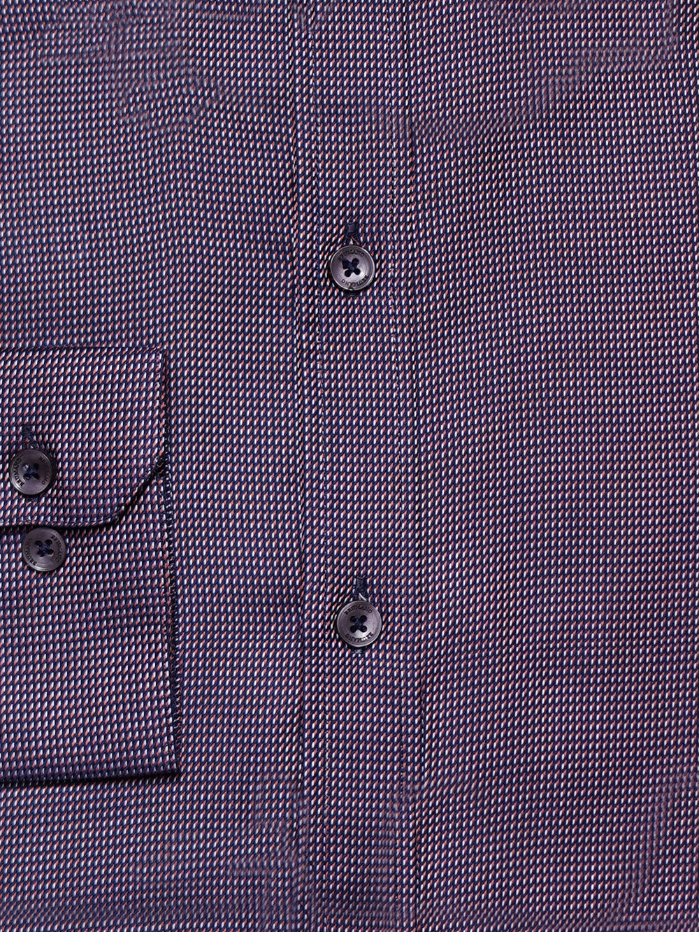 Navy Blue & Orange Dobby Structured Shirt