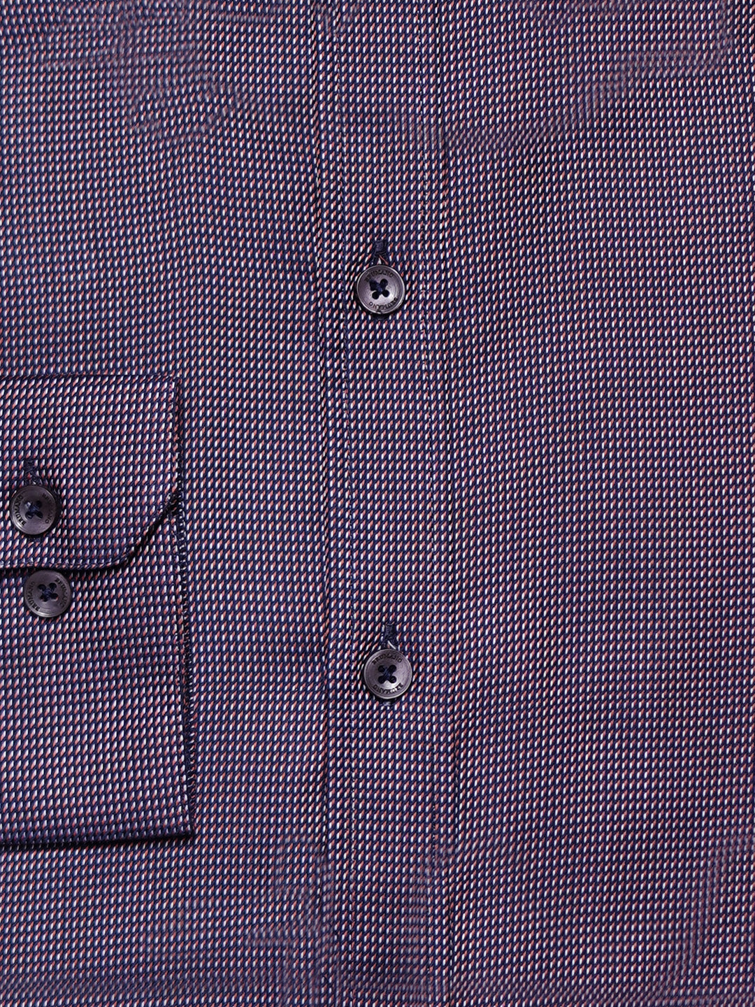 Navy Blue & Orange Dobby Structured Shirt