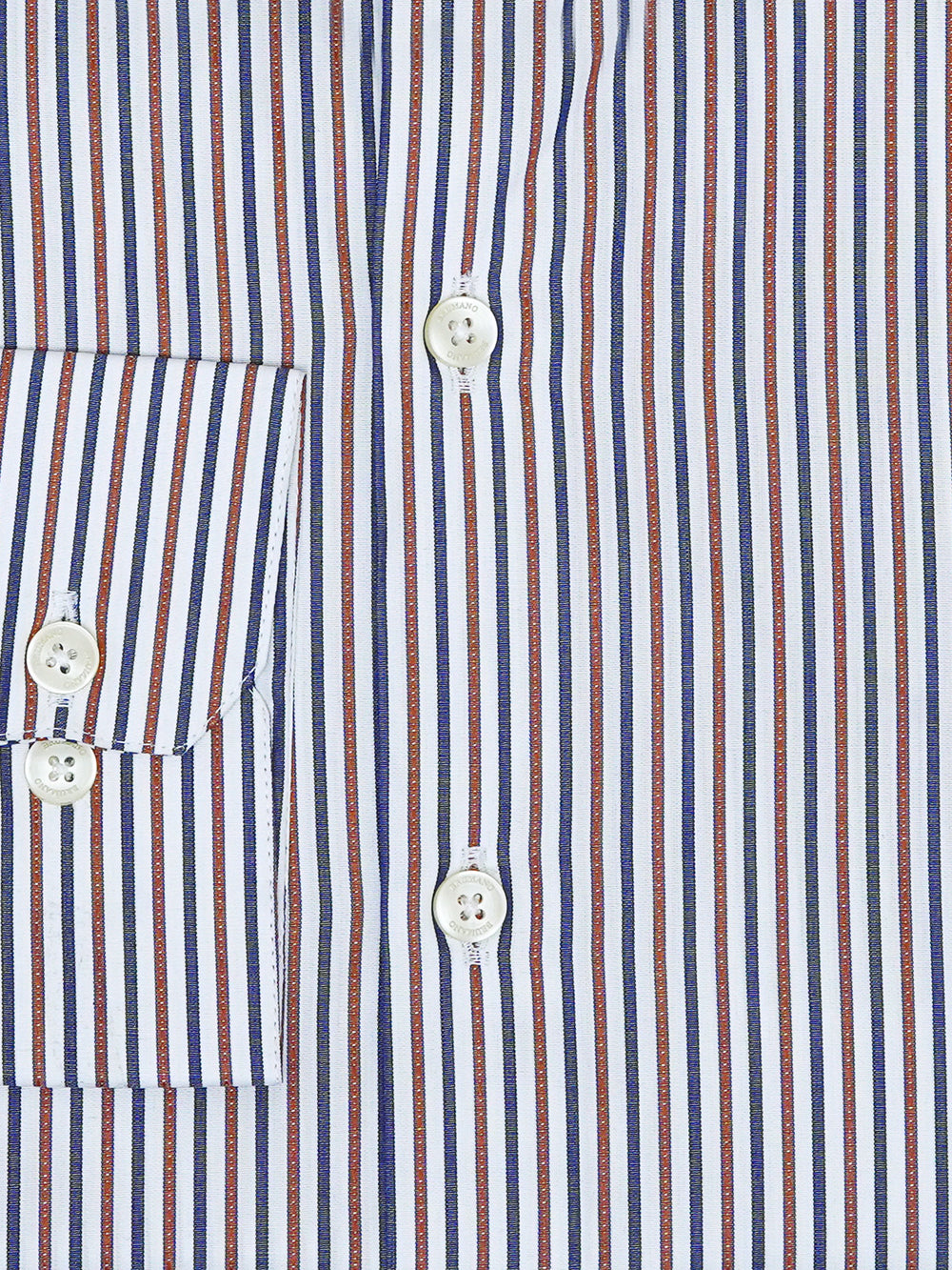 Navy Blue & Brown Striped Formal Shirt