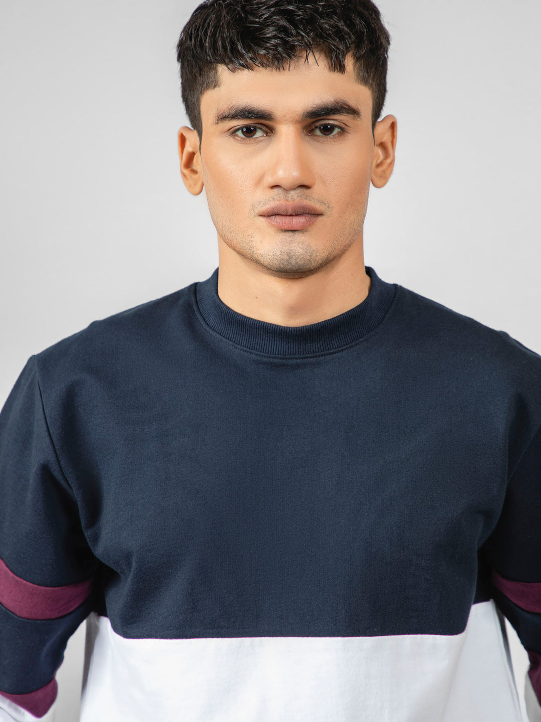 Navy Blue & White Crewneck Sweatshirt Brumano Pakistan