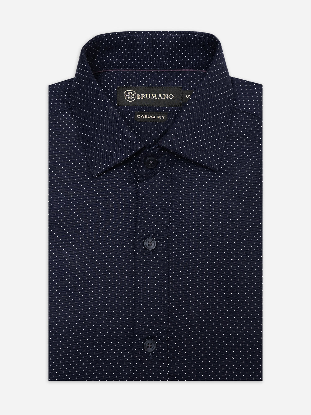 Navy Blue & White Dobby Structured Shirt