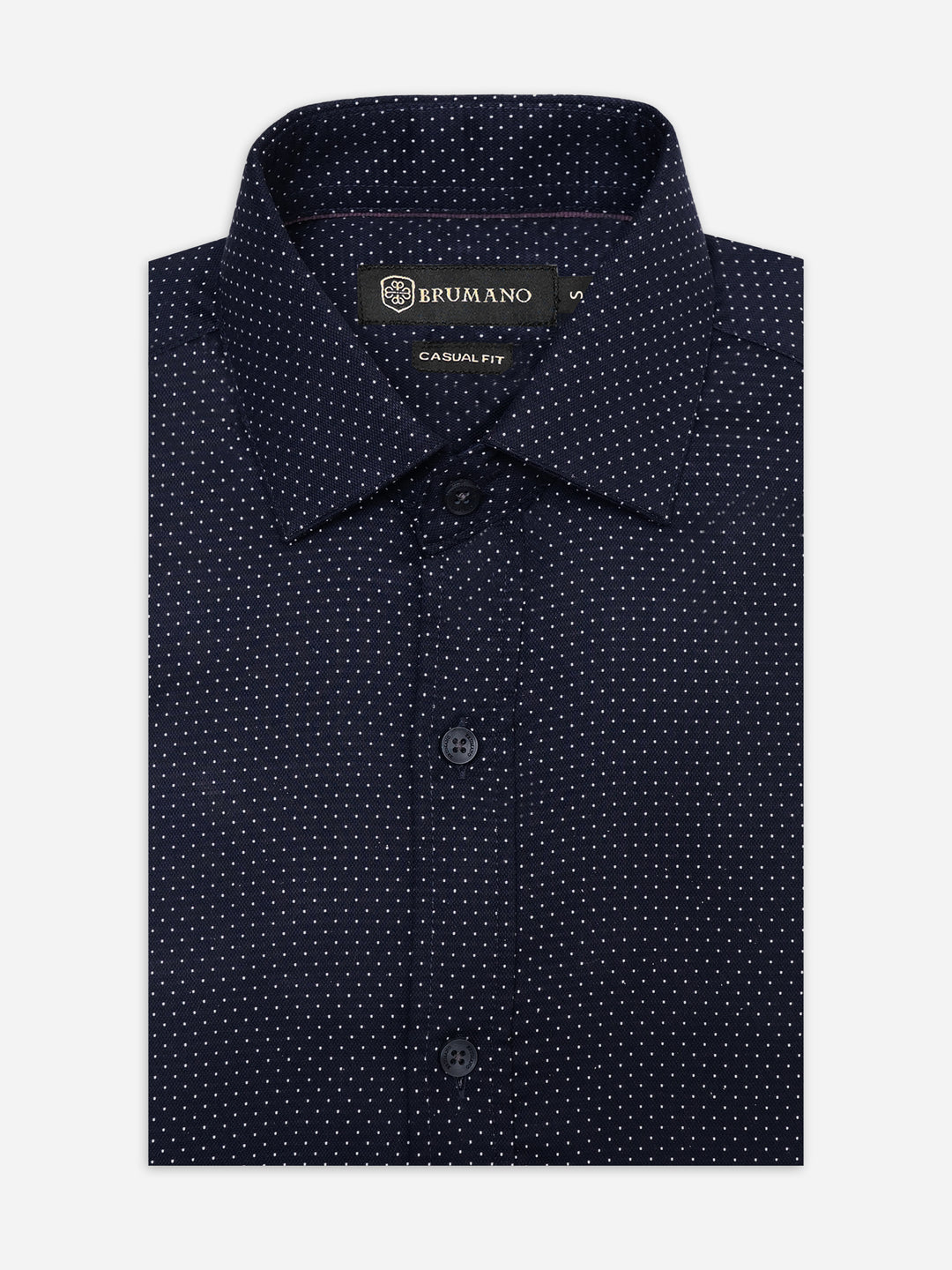 Navy Blue & White Dobby Structured Shirt