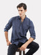 Navy Blue & White Striped Button Down Shirt