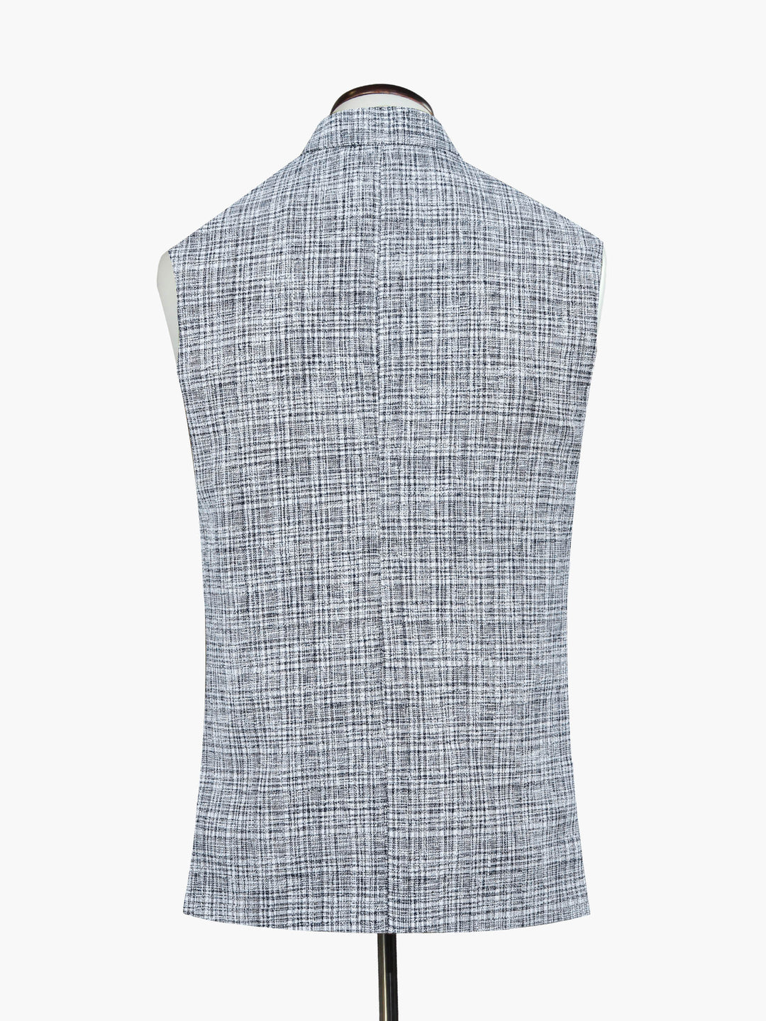 Navy Blue & White Structured Waistcoat