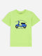 Neon Green Graphic 'Motorcycle' Printed Casual Tee Brumano Pakistan 