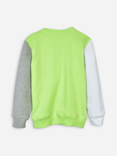 Neon Green Sweatshirt With Contrasting Sleeves Brumano Pakistan