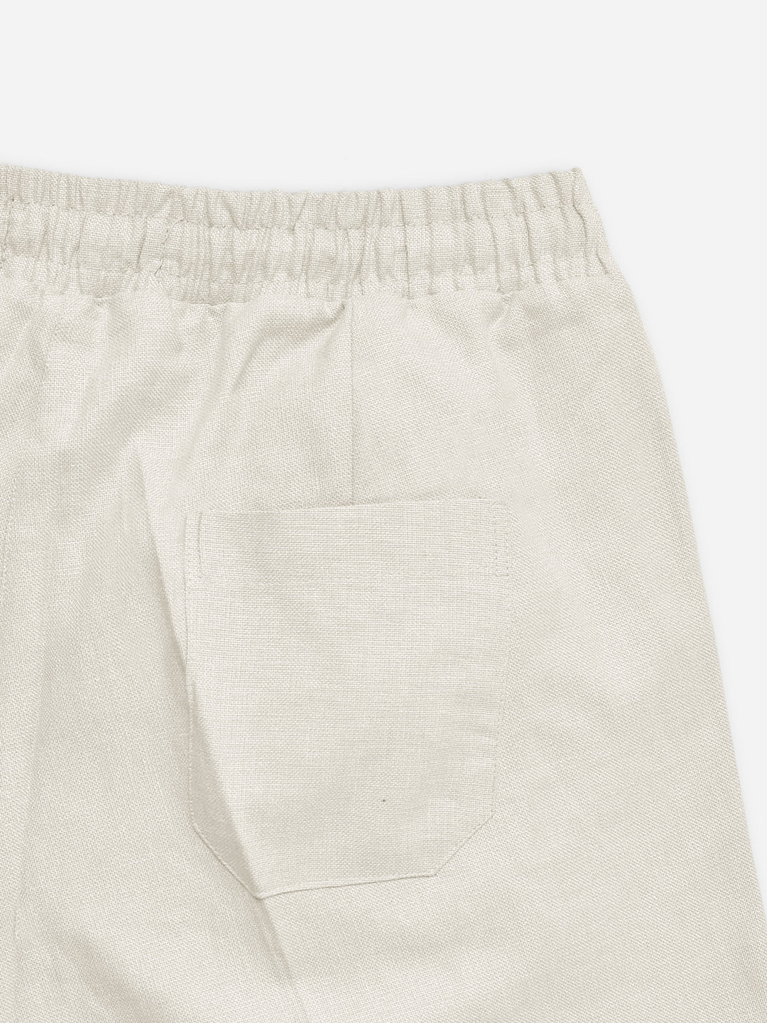 Off-White Linen Blended Pajama Trouser side view — Brumano Pakistan