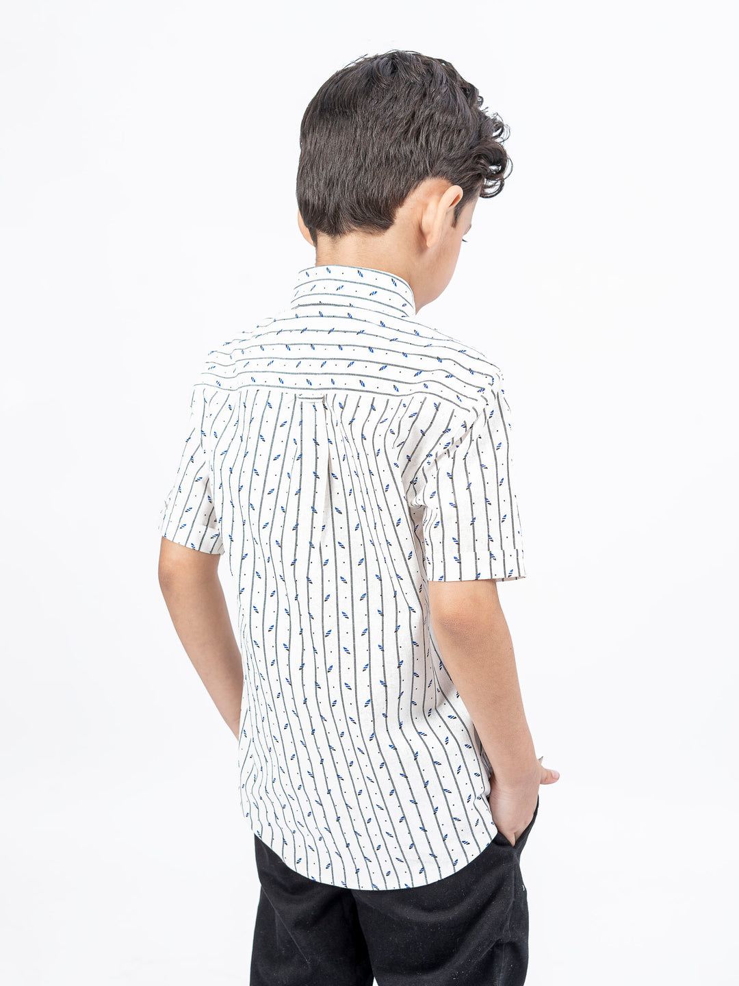 Offwhite & Black Striped Casual Shirt