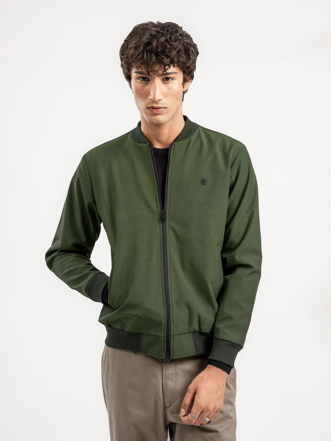 Men's casual winter jacket zipper 
