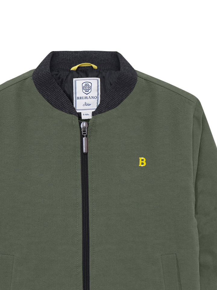 Close up of olive polyester fabric texture