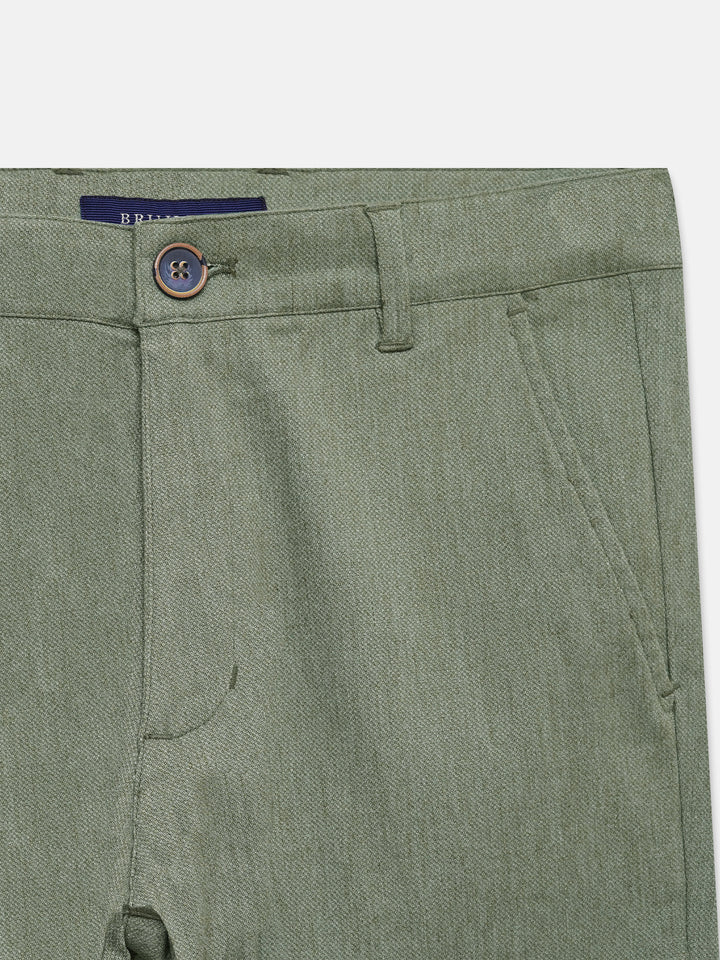 Olive Green Dobby Structured Chinos