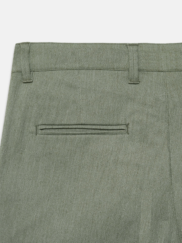 Olive Green Dobby Structured Chinos