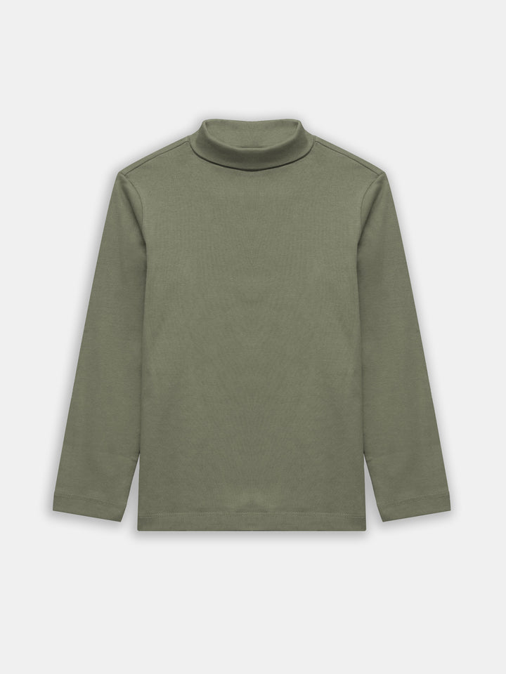 Olive Green High Neck With Long Sleeves - Unisex