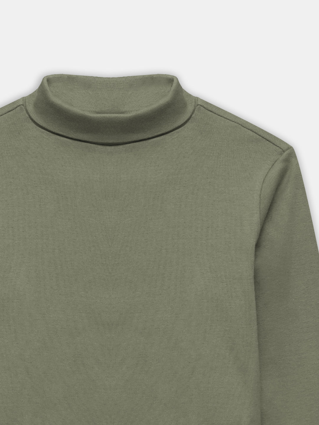 Olive Green High Neck With Long Sleeves - Unisex