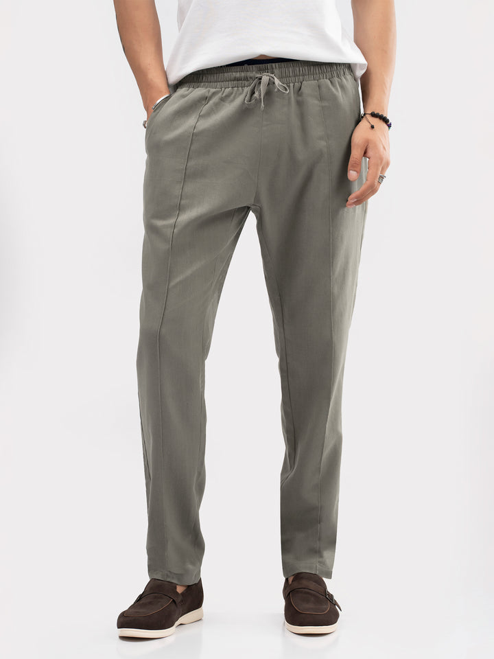 Men olive green casual pajama front view
