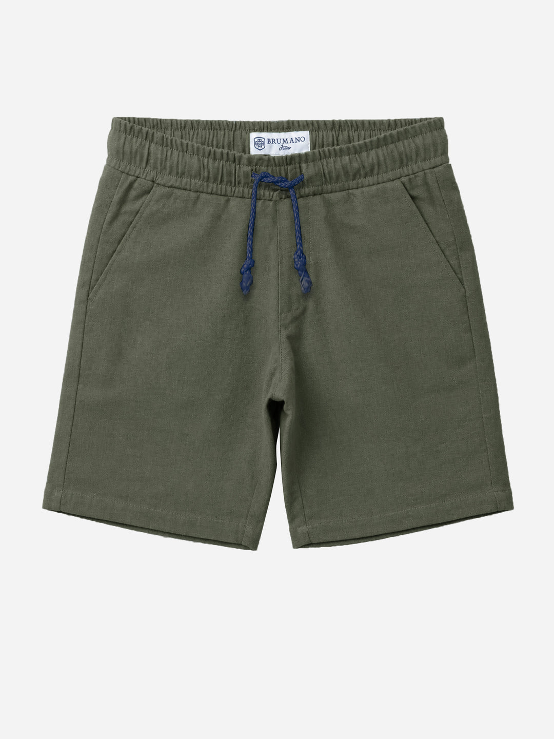 Olive Green Linen Casual Shorts - Junior