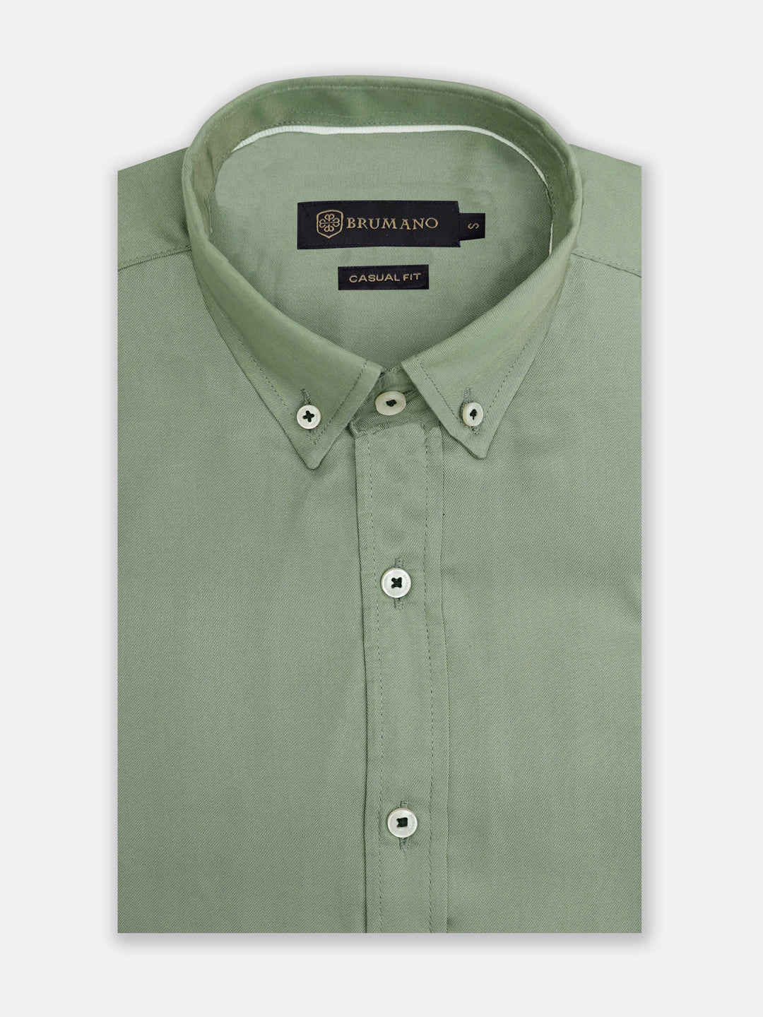 Olive Green Twill Button Down Shirt