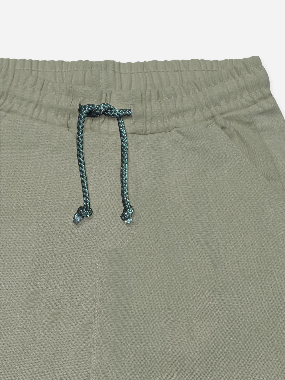 Olive Haze Linen Casual Shorts - Junior