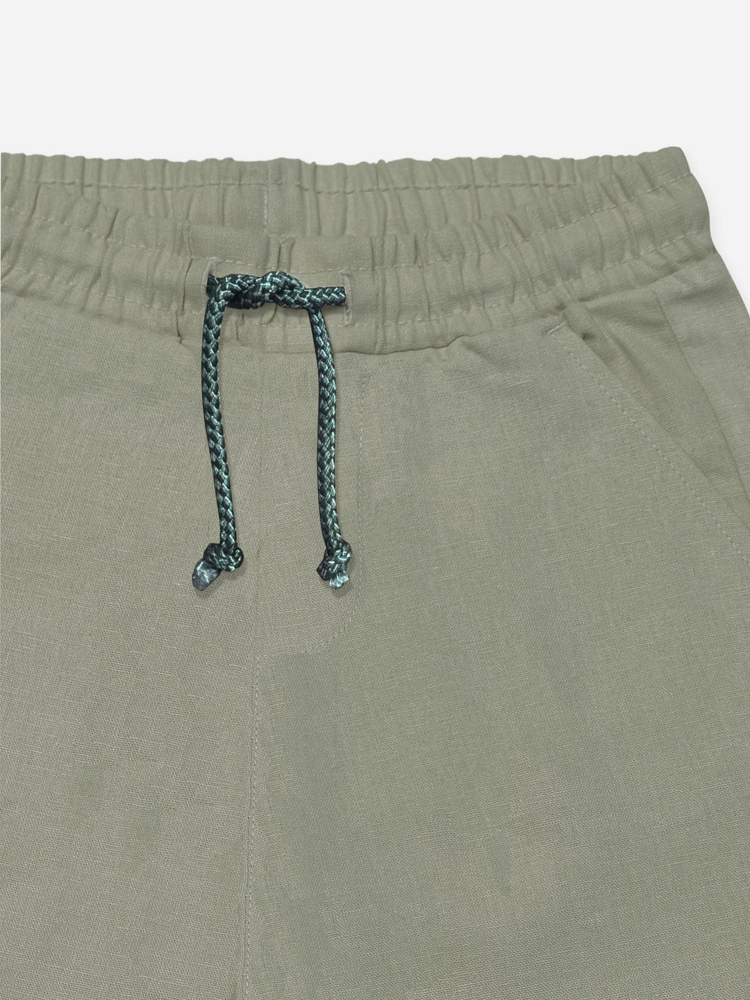 Olive Haze Linen Casual Shorts - Junior
