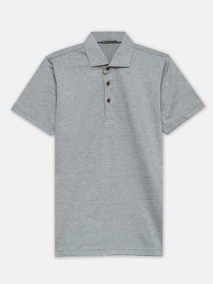 Olive Structured Polo With Cutaway Collar
