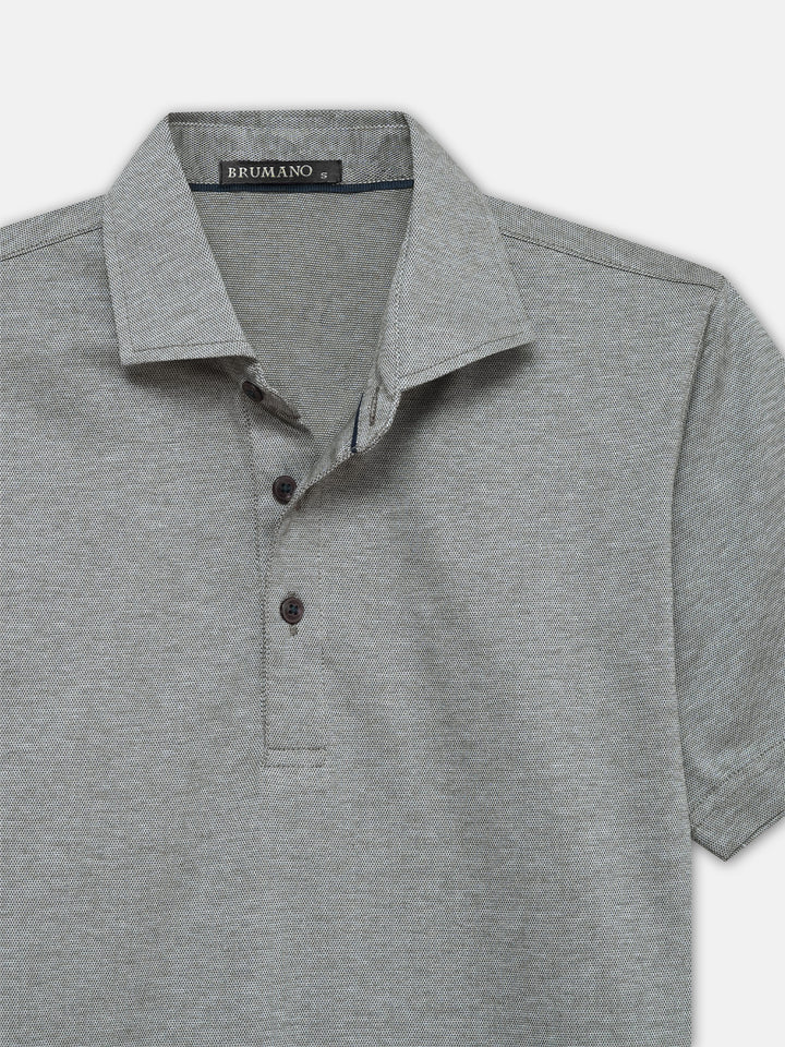 Olive Structured Polo With Cutaway Collar