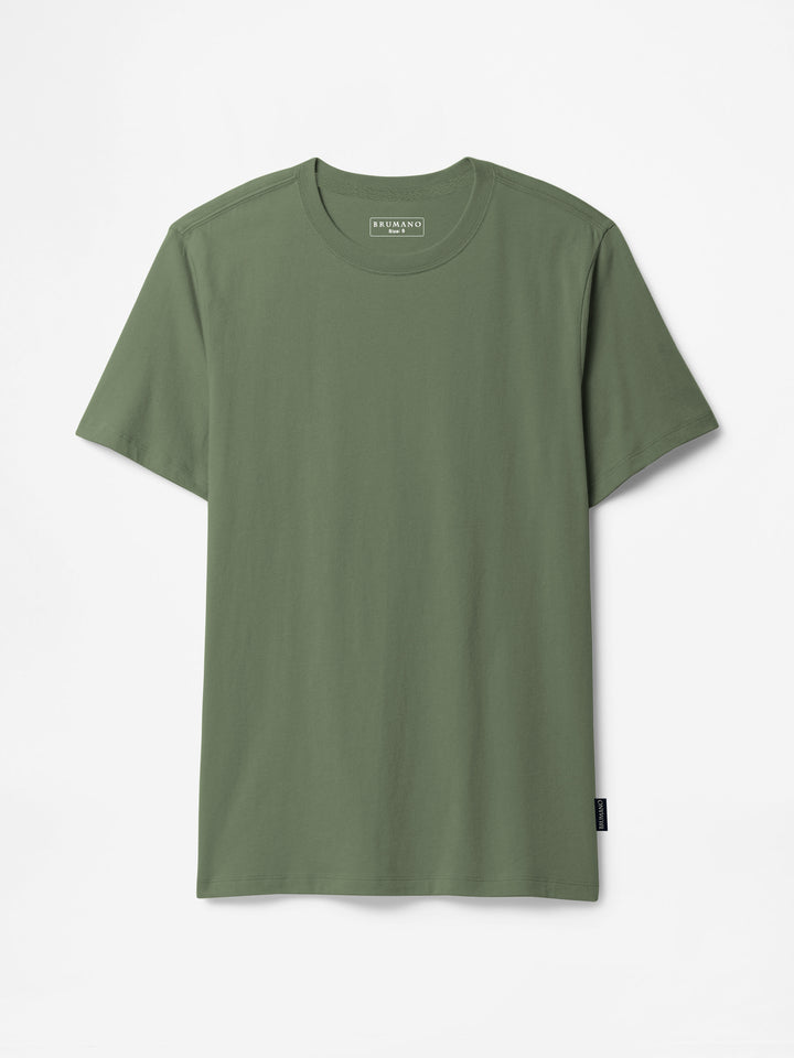 Olive Green 100% Cotton Basic Tee - Women