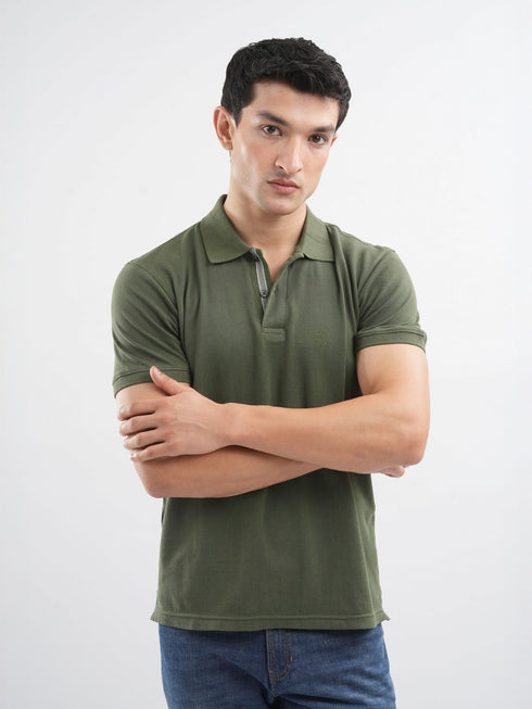 Olive Green 100% Cotton Pique Polo