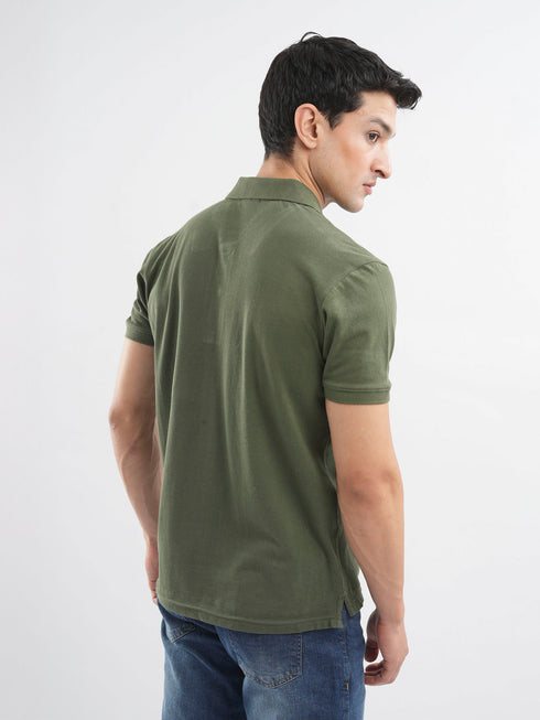 Olive Green 100% Cotton Pique Polo