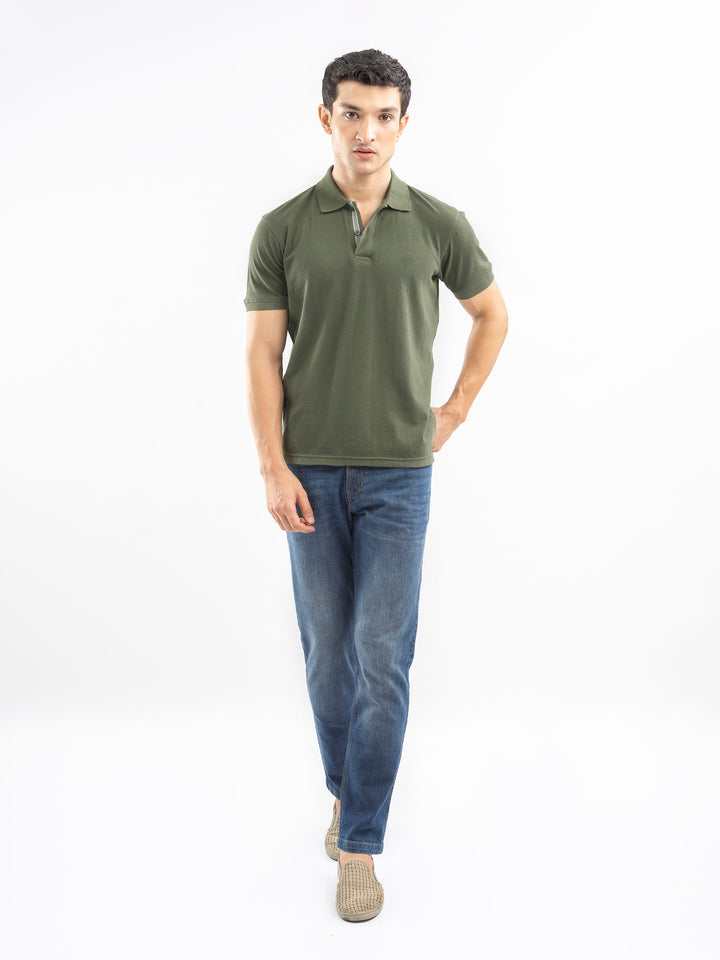 Olive Green 100% Cotton Pique Polo
