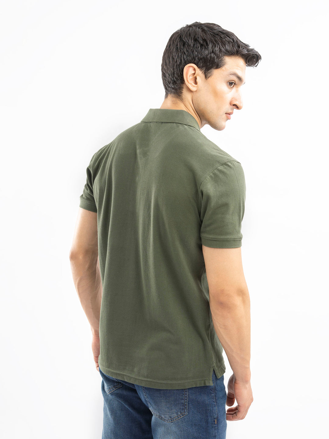 Olive Green 100% Cotton Pique Polo