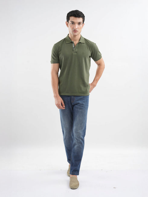Olive Green 100% Cotton Pique Polo