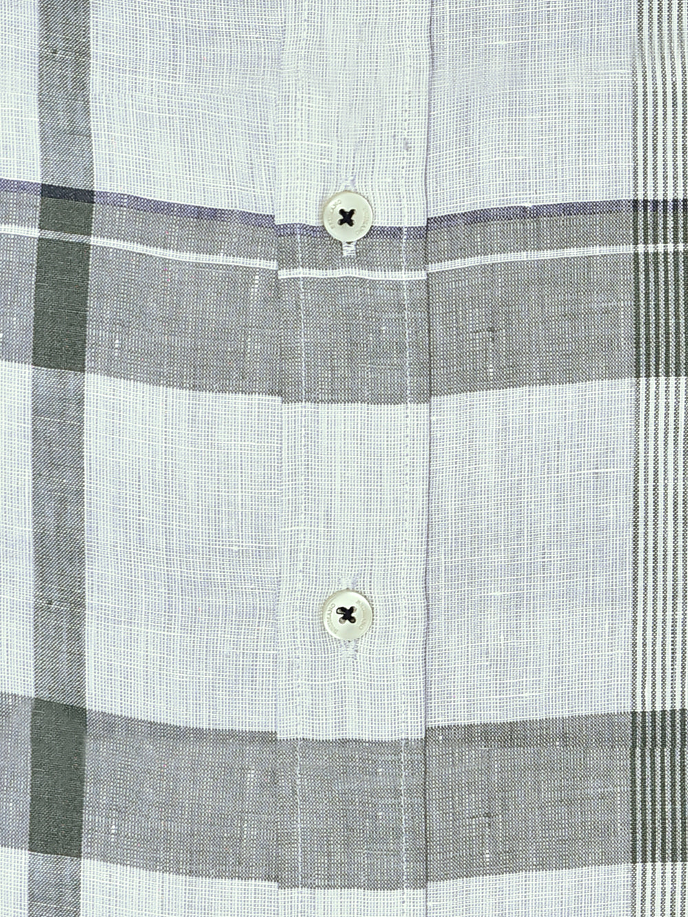 Olive Green 100% Linen Checkered Shirt