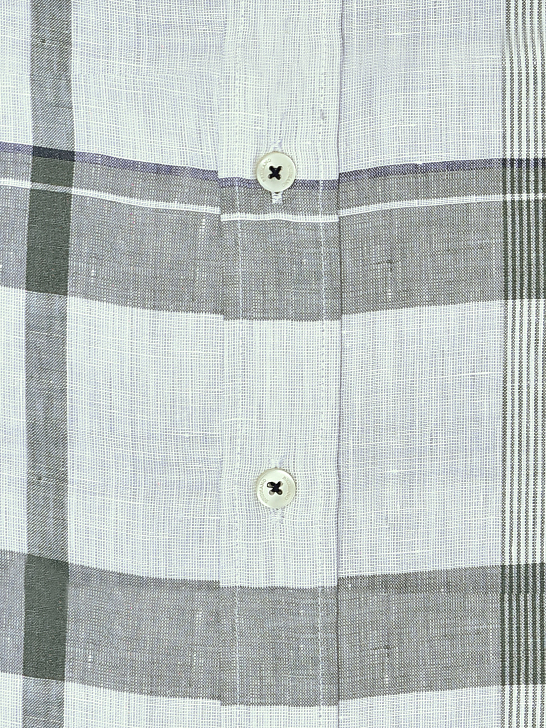 Olive Green 100% Linen Checkered Shirt Brumano Pakistan