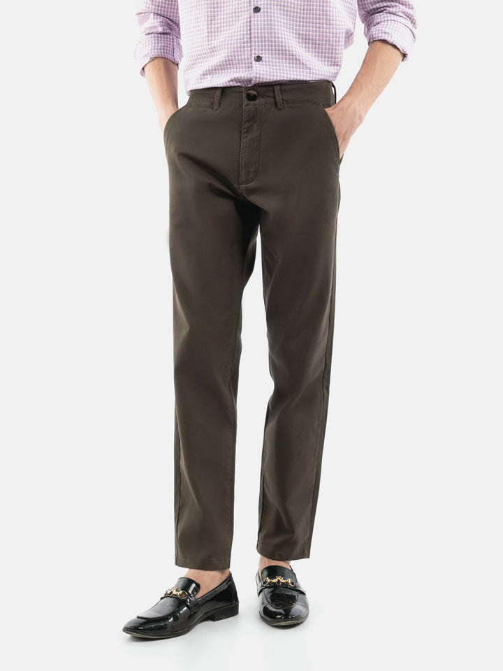 Olive Green Basic Casual Fit Chinos Brumano Pakistan