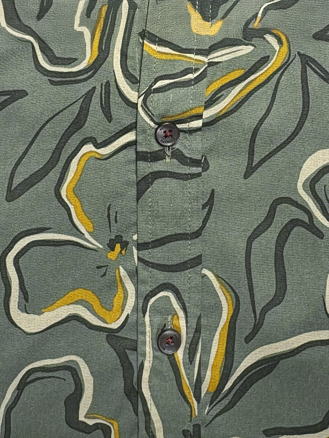 Olive Green Bold Abstract Printed Shirt