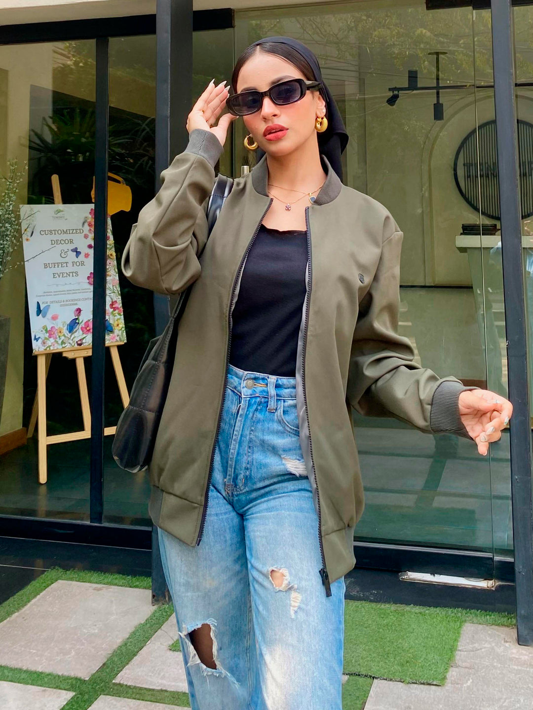 Olivegreenbomberjacket womenbrumanopakistan5