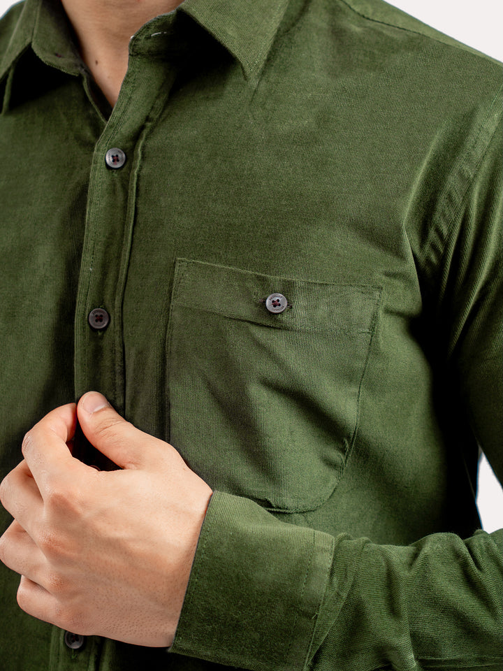 Olive Green Corduroy Shirt