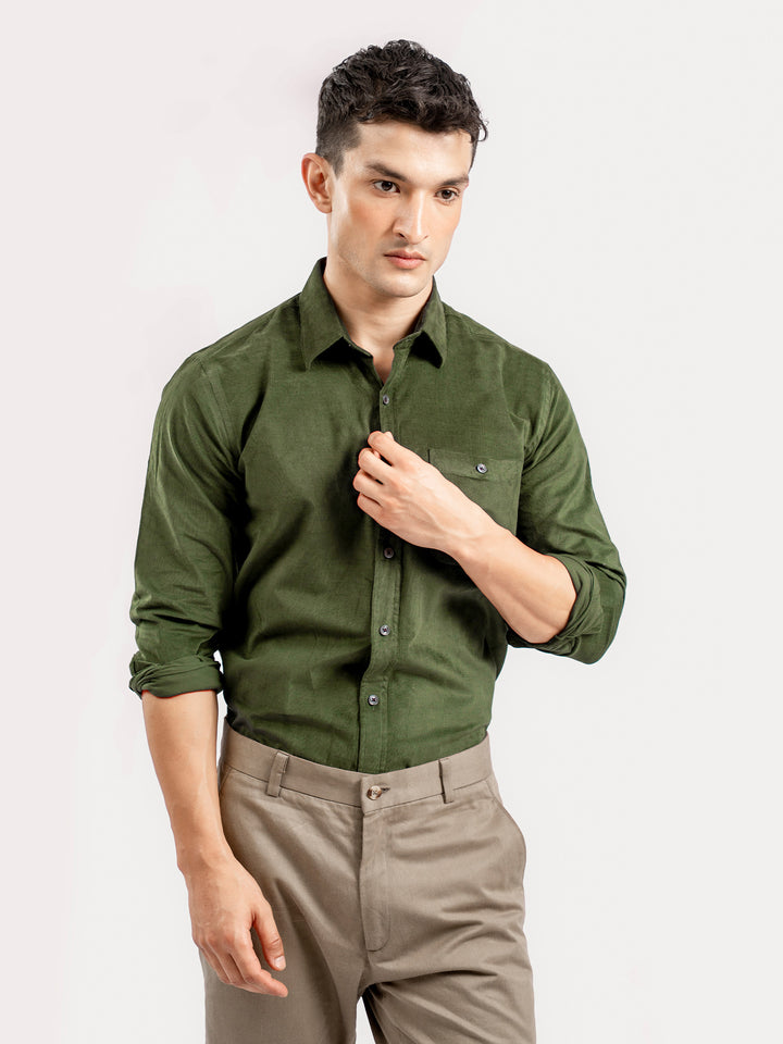 Olive Green Corduroy Shirt