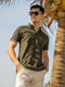 Olive Green Jacquard Structured Tipped V-Neck Polo