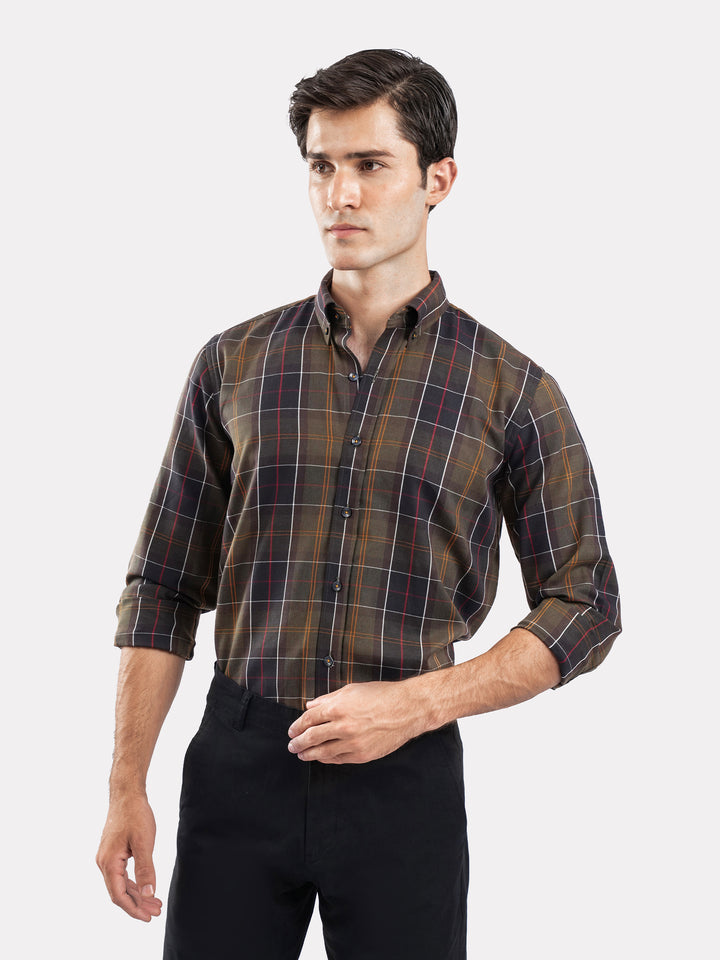 Olive Green Large Checkered Shirt